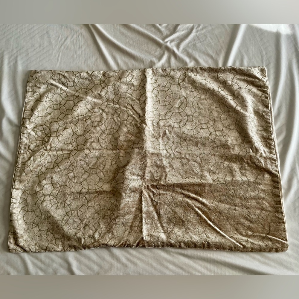 West Elm Geometric Beige/Gold Pillowcases (2)